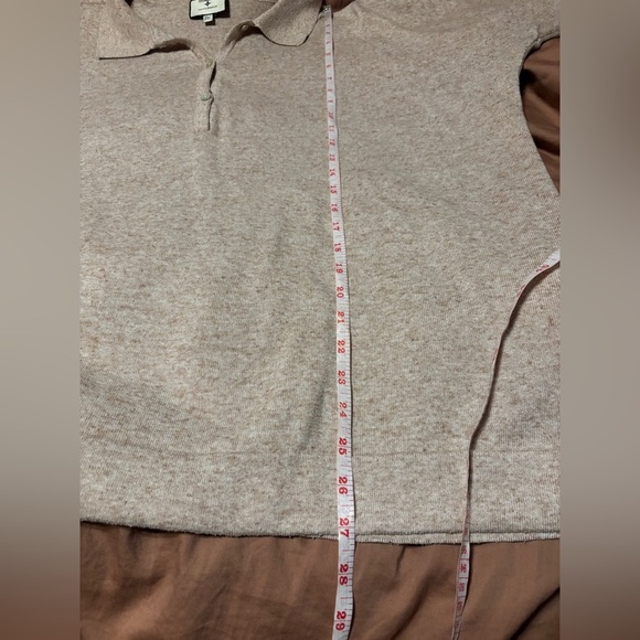 Tuckernuck Sweater Women’s Size XL / XXL Camel Brown Linen Preppy Minimalist - Picture 9 of 9